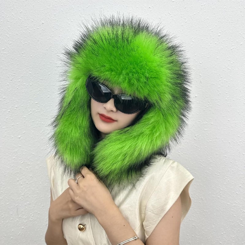 YFJNV Y2K Faux Fur Russian Hat, Soft, Warm Winter Trapper Hat with Earmuffs for Men and Women - Image 4